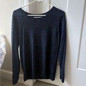 Amazon Essentials Black Leopard-Print Crewneck Sweater